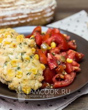 Рубленые куриные оладьи с кукурузой