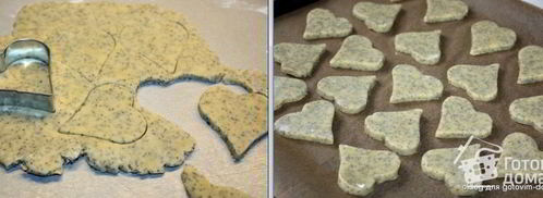 печенье-сердечки с маком и марципаном. Шаг 4