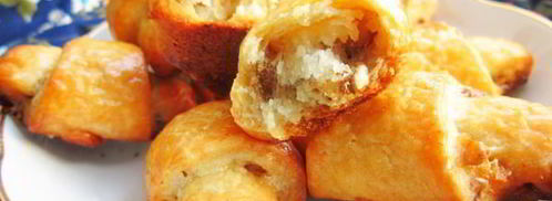 творожные рогалики с орехами. Шаг 9