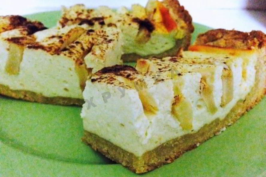 Рецепт пирога чизкейк с творожной начинкой и фруктами