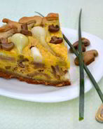 Пирог с молодым луком и грибами