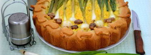 пирог с молодым луком и грибами. Шаг 6