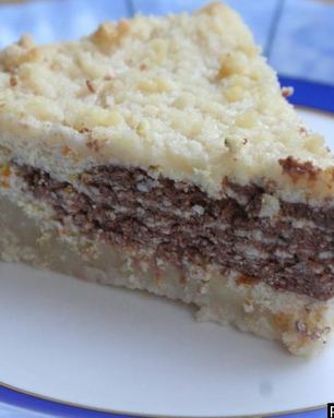 Полосатый пирог песочное тесто с творогом