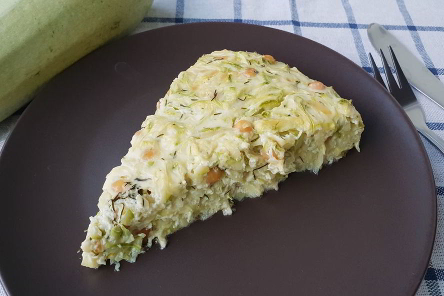 Рецепт заливного пирога с кабачками и кукурузой