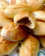 Дрожжевые пирожки с печеночно-картофельной начинкой