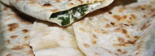 кутабы с креветками, сыром и зеленью. Шаг 10