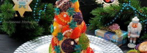 елочка из пирожных шу с пломбирным кремом. Шаг 23