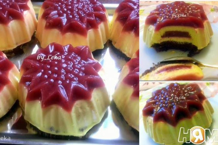 Рецепт муссового пирожного с персиком и смородиной