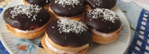 пирожное буше глазированные с малиново-ореховым кремом. Шаг 22