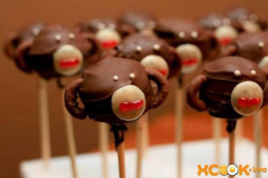 Рецепт пирожного на палочке в виде обезьяны