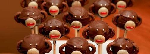 пирожное на палочке в виде обезьяны. Шаг 14