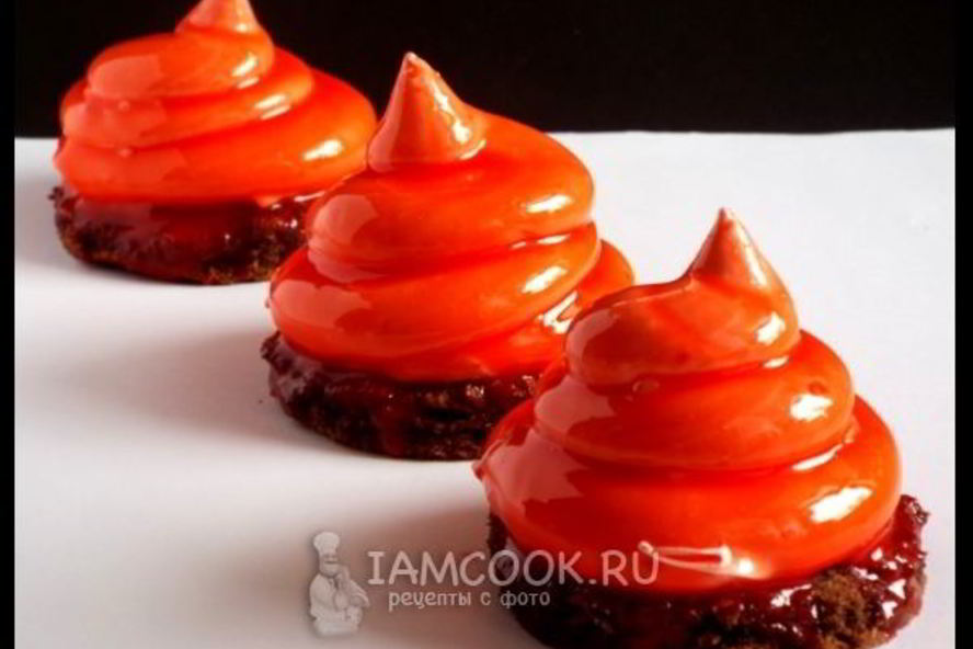 Рецепт зефирного пирожного с малиновым конфи