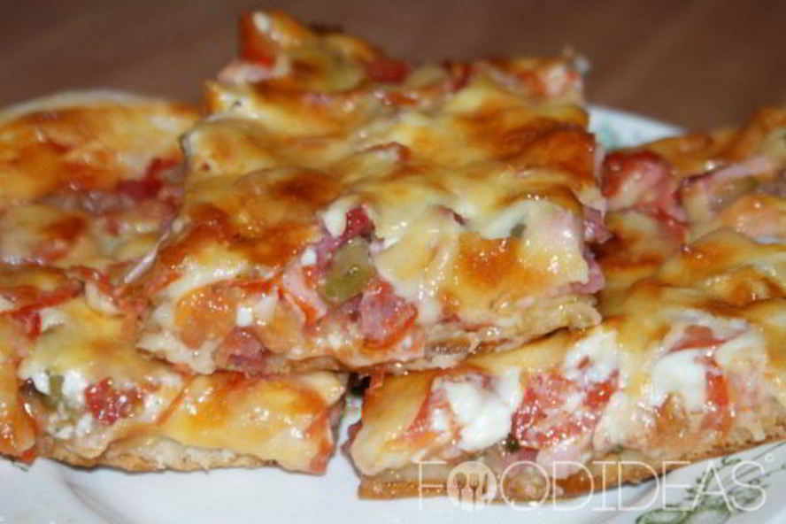 Рецепт пиццы двухслойной с дрожжевым тестом и лавашом