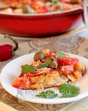 Пицца на кефире на сковороде