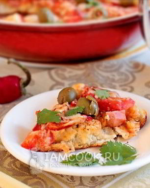 Пицца на кефире на сковороде