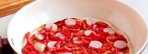 пицца на кефире на сковороде. Шаг 13