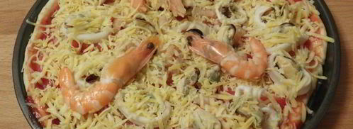 пицца с морепродуктами в духовке. Шаг 13