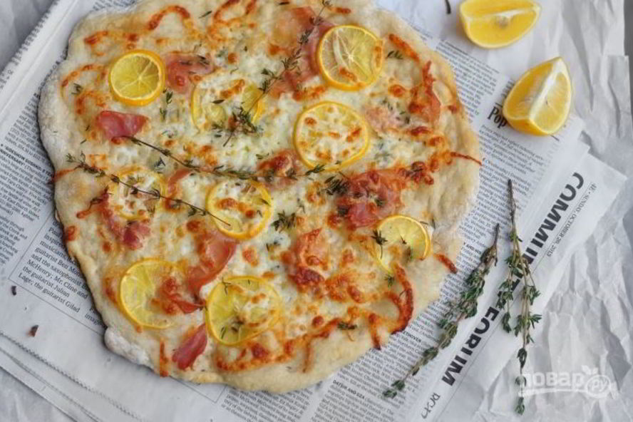 Рецепт пиццы с прошутто и лимоном