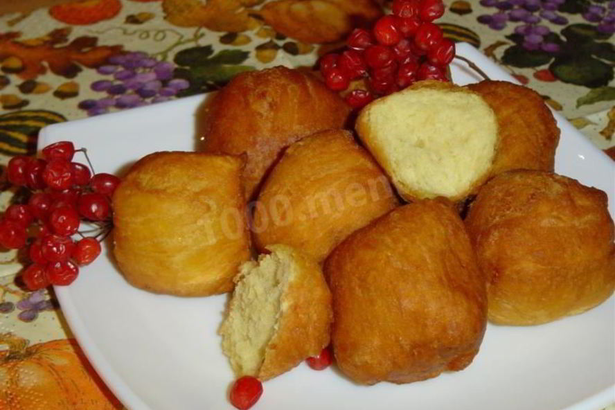 Рецепт жареных пончиков из творога и тыквы