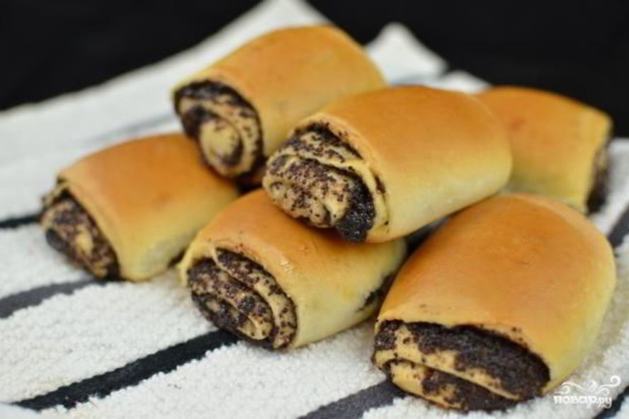 Рецепт рулетиков с маком из дрожжевого теста