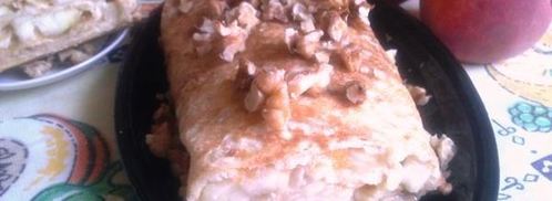 быстрый штрудель из лаваша с грушей. Шаг 13