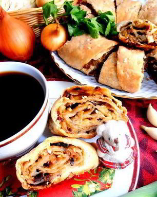 Хрустящий постный штрудель с ароматной полезной начинкой