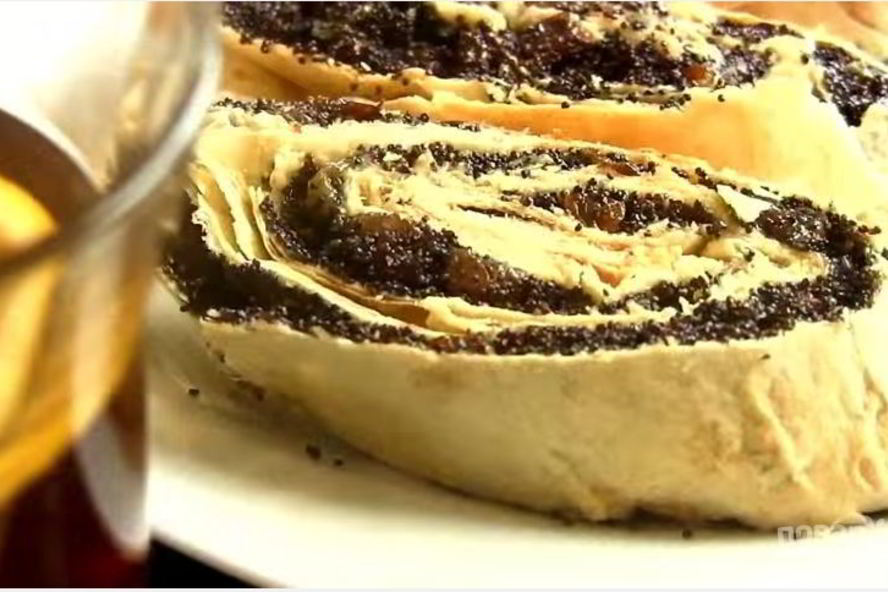 Рецепт рулета из лаваша с маком — ленивого штруделя