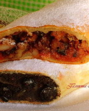 Штрудель из творожного теста без яиц