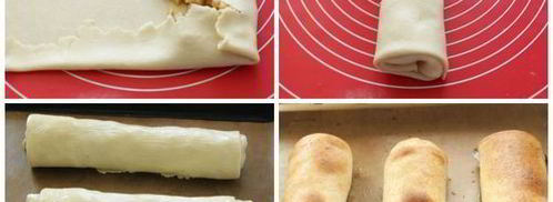 штрудель из творожного теста с яблоками и клюквой. Шаг 4