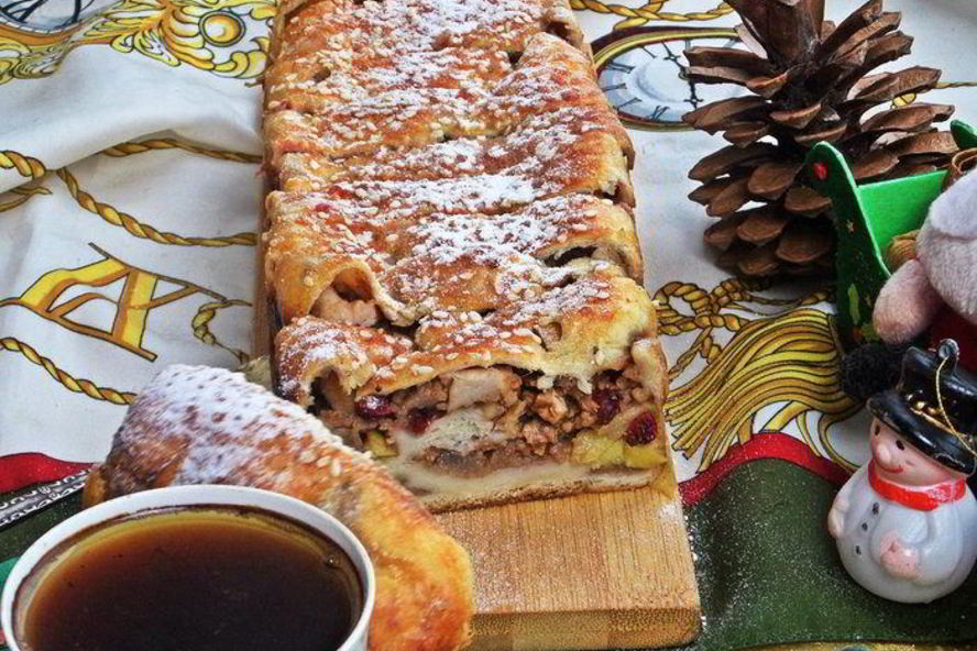Рецепт штруделя с грушей и яблоками