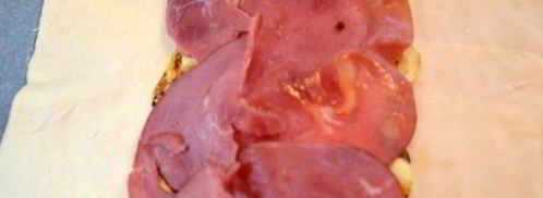 штрудель с кабачками, ветчиной и сыром. Шаг 3