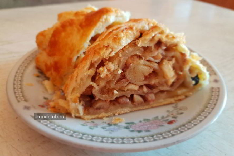 Рецепт яблочного штруделя из готового теста