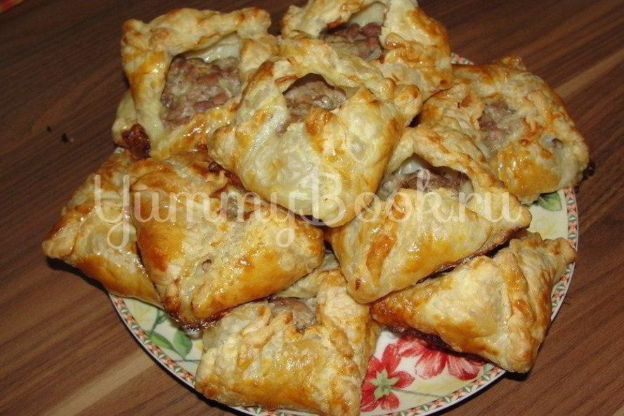 Рецепт слоеных конвертиков с мясом