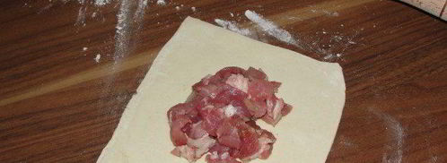 слоеные конвертики с мясом. Шаг 6