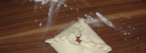 слоеные конвертики с мясом. Шаг 7