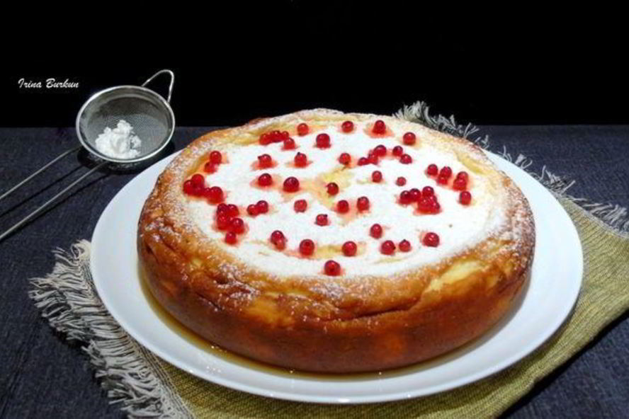 Рецепт нежного творожника с яблоками