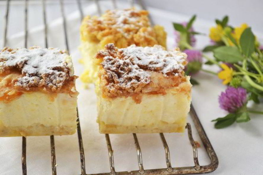 Рецепт сырника с персиками