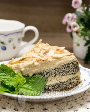 Маковый торт с кремом из вареной сгущенки
