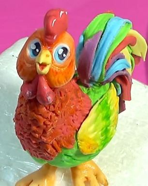 Петух из мастики для торта