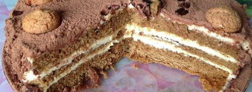 торт амаретти с заварным сметанным кремом. Шаг 19