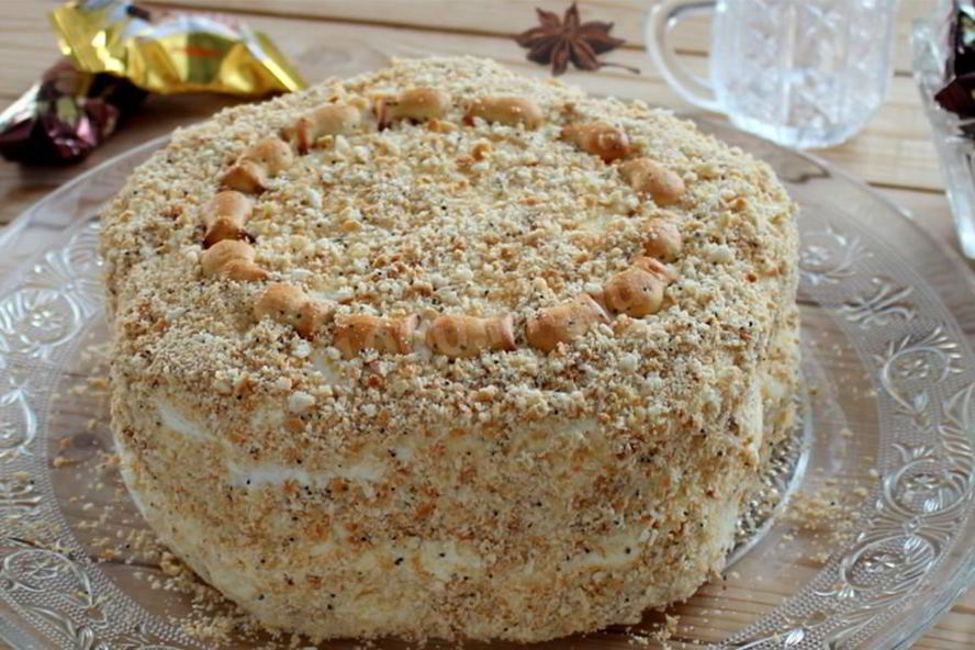 Рецепт торта из печенья из рыбок без сметаны