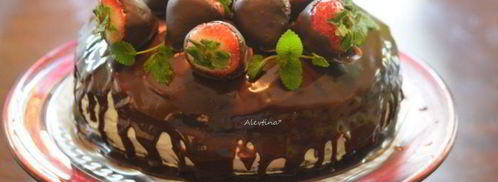 торт шоколадный с клубникой в шоколаде. Шаг 19