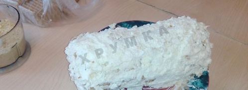 торт творожный домик из печенья с бананом. Шаг 8