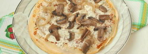 закусочный блинный торт с шампиньонами. Шаг 7