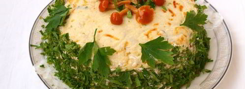 закусочный блинный торт с шампиньонами. Шаг 8