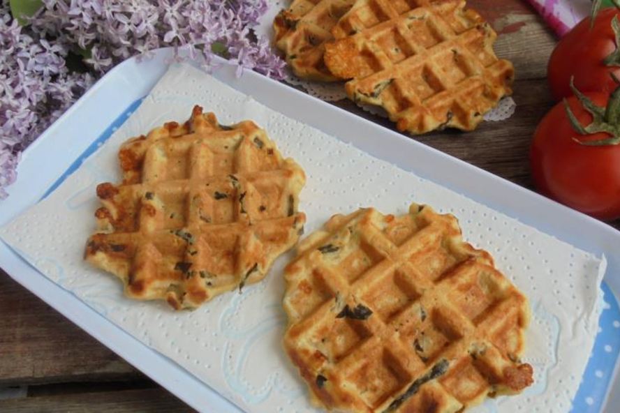 Рецепт амарантовых вафель с морской капустой