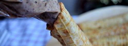 банановые вафли с кремом из фиников и орехов. Шаг 5