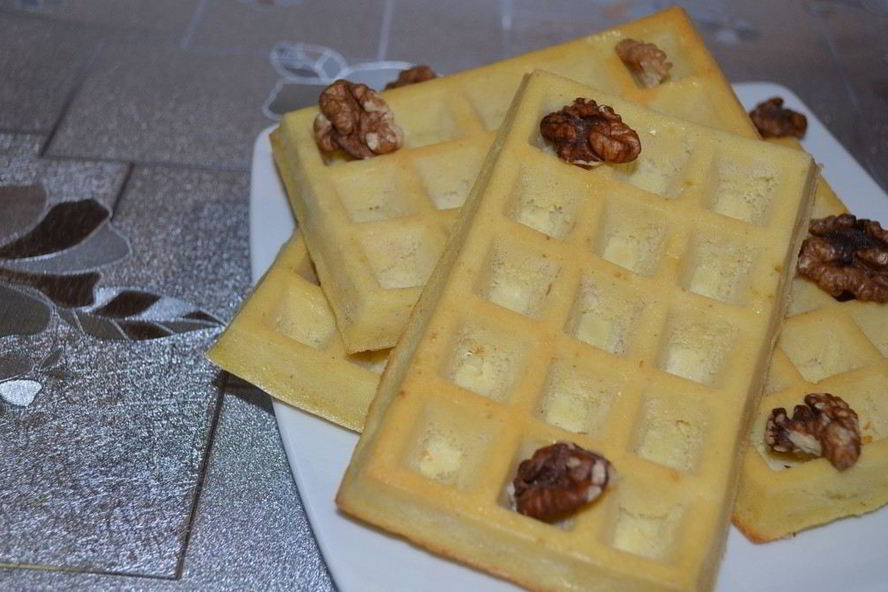 Рецепт венских вафель с яблоком