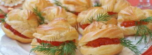 профитроли с красной икрой. Шаг 13