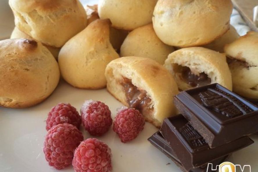 Рецепт профитролей с шоколадно-ореховым кремом